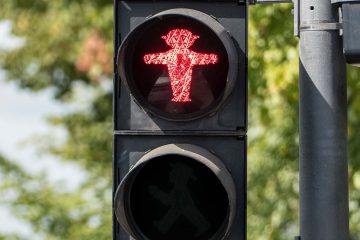 Eine rote Ampel