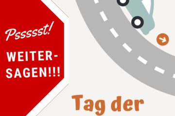 Schriftzug: Pssst! Weitersagen! Tag der offenen Tür